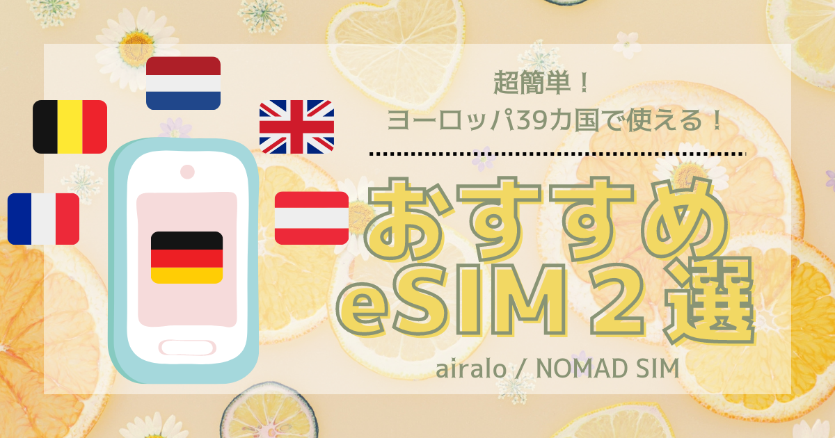 【超簡単！】ヨーロッパ旅行で使えるおすすめeSIM２選