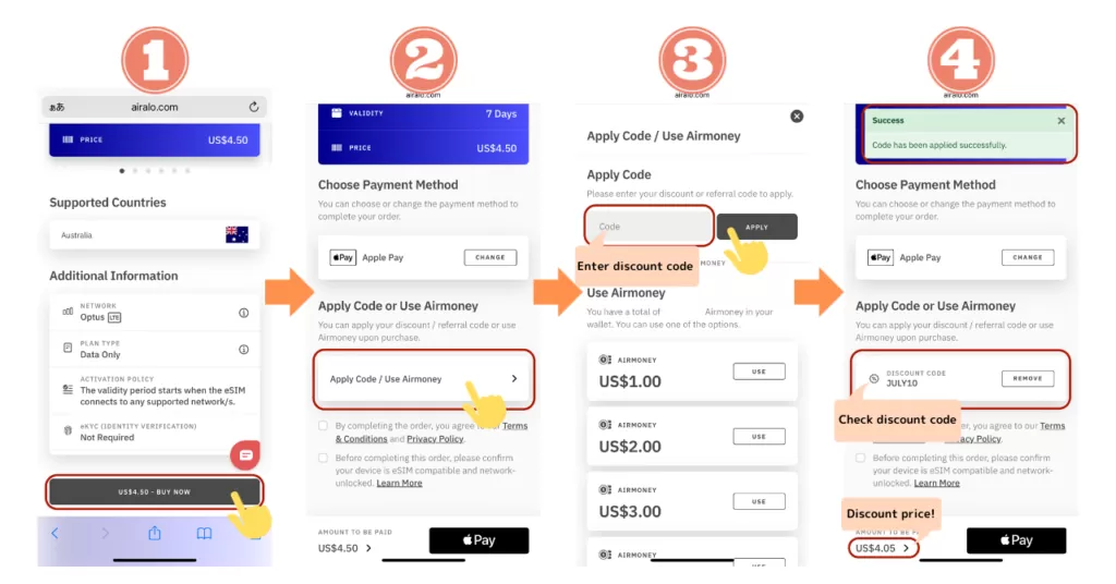 How to use discount code
