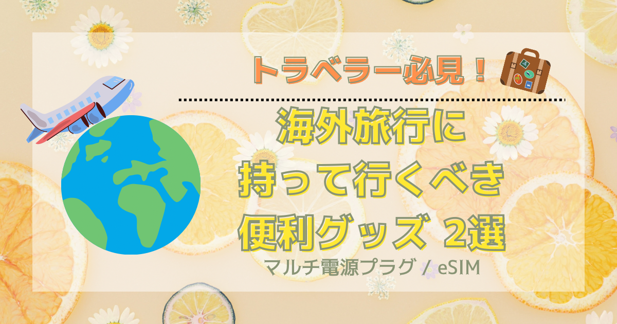 【必見！】海外旅行に持って行くべき便利グッズ2選